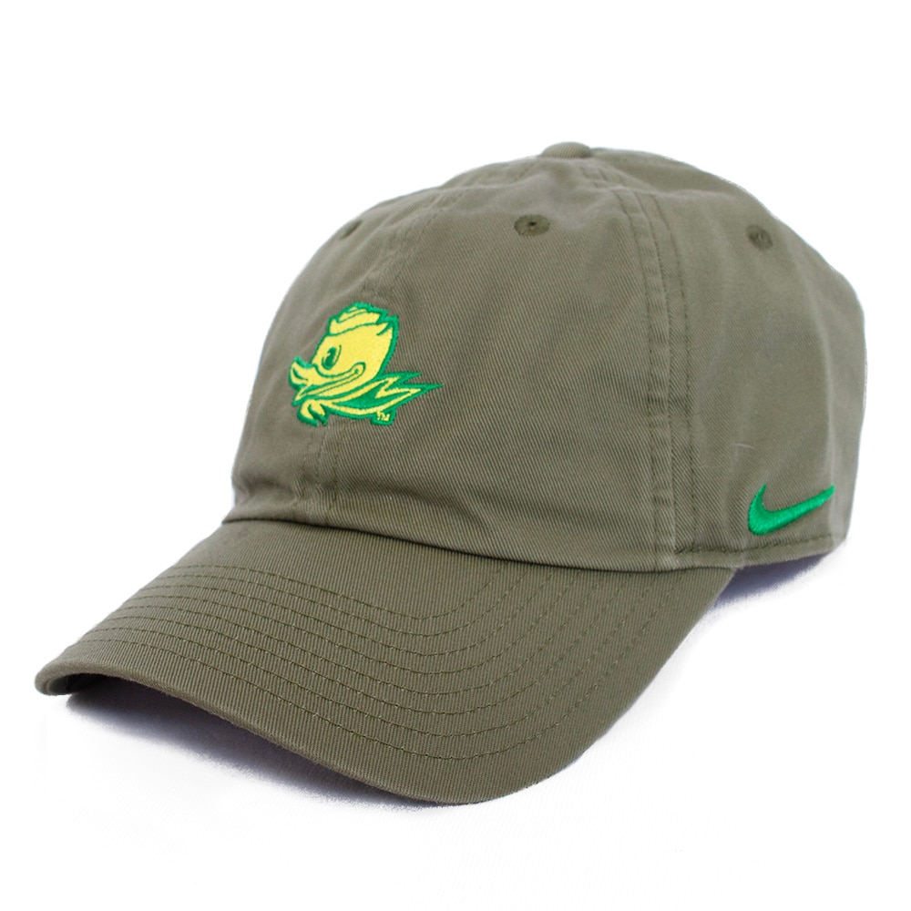 Fighting Duck, Nike, Green, Curved Bill, Cotton, Accessories, Unisex, Twill, Unstructured, Military, Adjustable, Hat, 812085